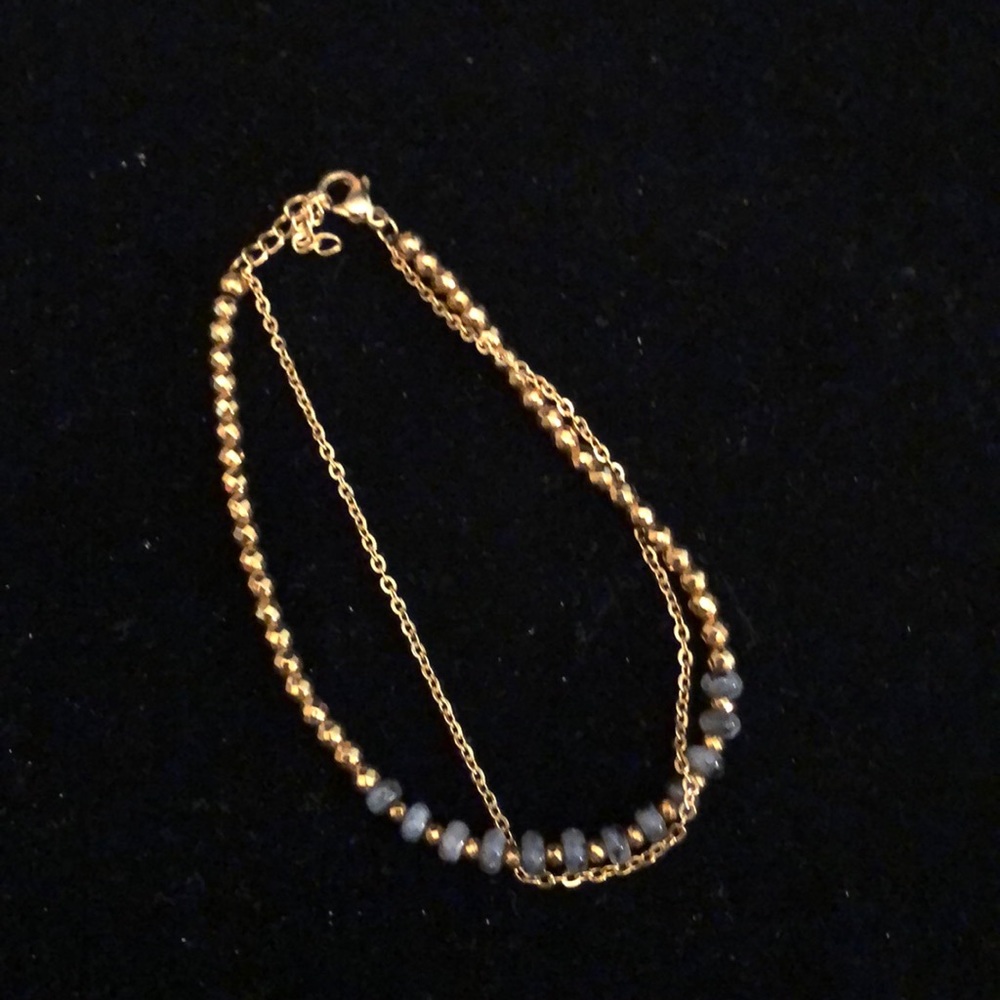 Merx Gold/Grey Beaded Bracelet